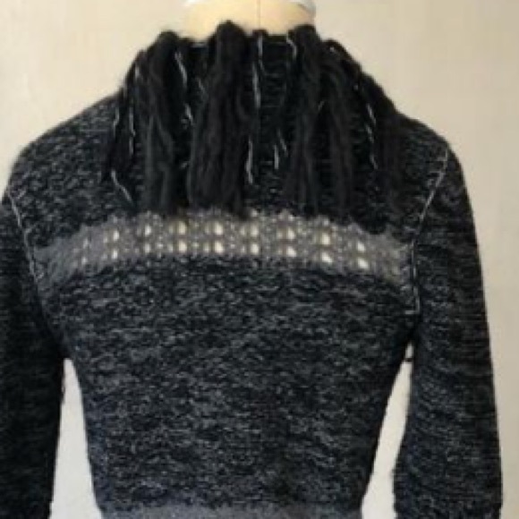 Free People Marled Striped Wool Fringe Cardigan - Picture 4 of 7